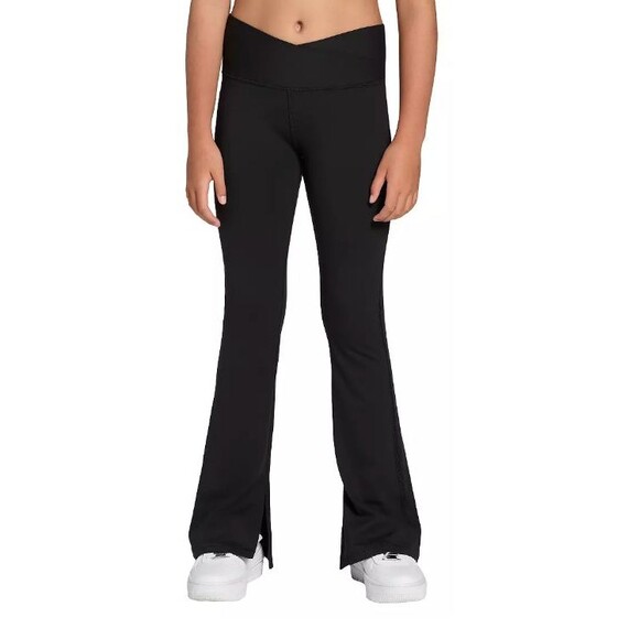 C84 DSG Girls Momentum Flare Tights XS – Pure Black, High-Rise Flared Athletic - Picture 1 of 4